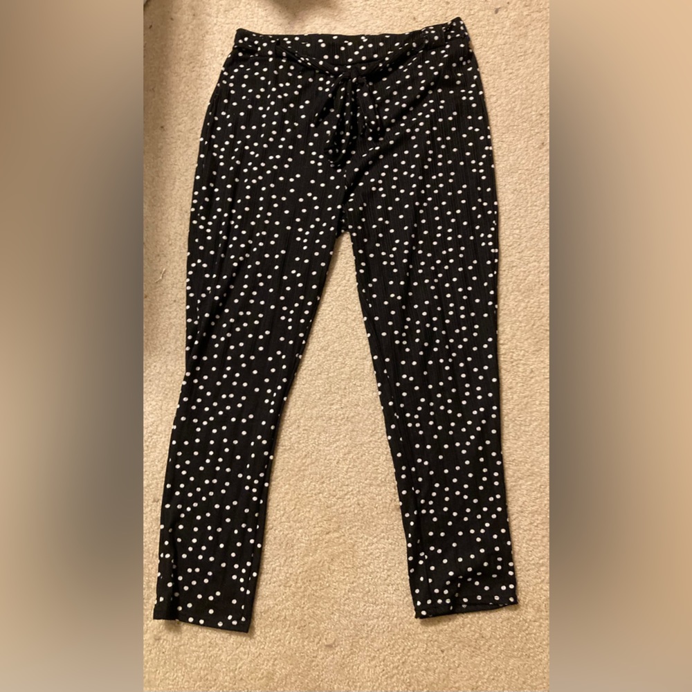 Front Tie Polka Dot Pants